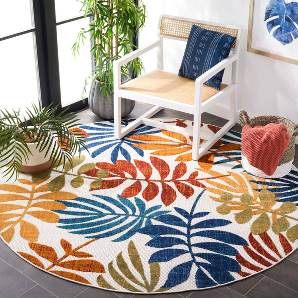 Safavieh Cabana 814A Cream Red 6X8 Low-Profile Rug – Power-Loomed Turkish Polypropylene, Indoor/Outdoor Durable CBN814A-68