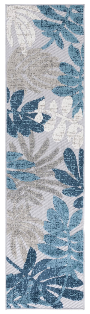 Safavieh Cabana Floral Elegance Area Rug - Timeless Charm For Indoor And Outdoor Spaces, Durable & Stylish Design Grey ,Blue Polypropylene Cbn814f-5sq