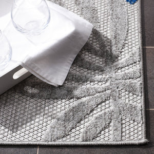 Safavieh Cabana Floral Elegance Area Rug - Timeless Charm For Indoor And Outdoor Spaces, Durable & Stylish Design Grey ,Blue Polypropylene Cbn814f-5sq