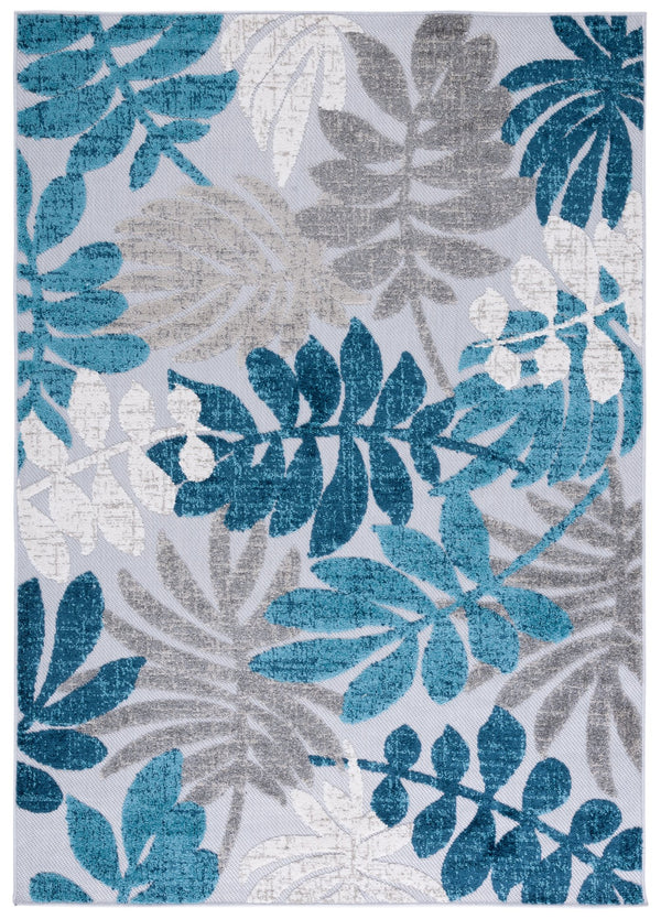 Safavieh Cabana Low-Profile 6X8 Rug — Grey & Blue Modern Flatweave, Indoor/Outdoor Durable Power-Loomed Turkey CBN814F-68