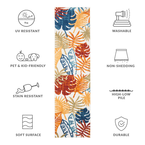 Safavieh Cabana Turkish Runner Rug - Vibrant Creme & Red Floral Design For Indoor/Outdoor Elegance 2x16 Ft Creme ,Red Polypropylene Cbn831a-216