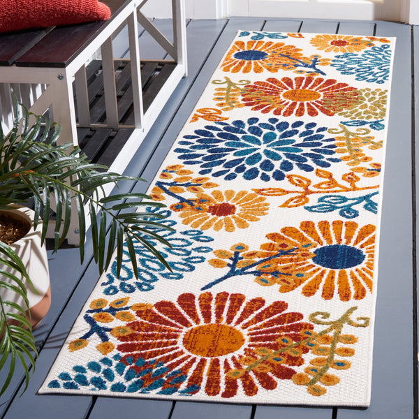 Safavieh Cabana Cream Red 6X8 Indoor/Outdoor Rug – Low-Profile 1/4" Pile, Power-Loomed Polypropylene Durability CBN832A-68