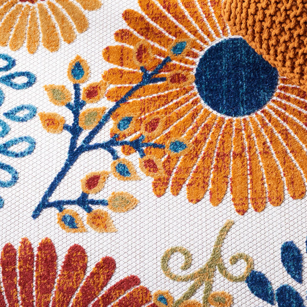 Safavieh Cabana Elegant Turkish Area Rug With Floral Design – Durable, Versatile, Perfect For Any Space Creme ,Red Polypropylene Cbn832a-10r