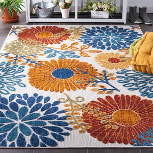 Safavieh Cabana Elegant Turkish Area Rug With Floral Design – Durable, Versatile, Perfect For Any Space Creme ,Red Polypropylene Cbn832a-10r