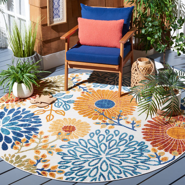 Safavieh Cabana Cream Red 6X8 Indoor/Outdoor Rug – Low-Profile 1/4" Pile, Power-Loomed Polypropylene Durability CBN832A-68