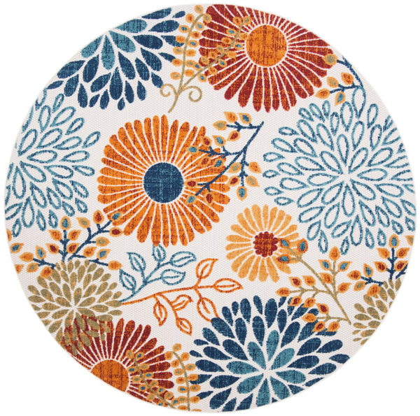 Safavieh Cabana Cream Red 6X8 Indoor/Outdoor Rug – Low-Profile 1/4" Pile, Power-Loomed Polypropylene Durability CBN832A-68