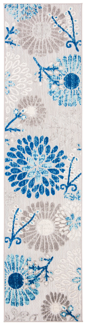 Safavieh Cabana Grey And Blue Area Rug — Low-Profile Durable Polypropylene Blend, Indoor/Outdoor Elegance 6'-0" x 8'-0" CBN832F-68