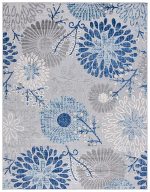 Safavieh Cabana Elegant Turkish Area Rug With Floral Design – Durable, Versatile, Perfect For Any Space Grey ,Blue Polypropylene Cbn832f-10r