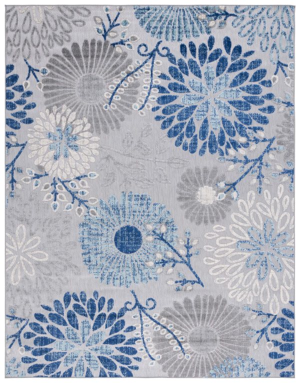 Safavieh Cabana Elegant Turkish Area Rug With Floral Design – Durable, Versatile, Perfect For Any Space Grey ,Blue Polypropylene Cbn832f-10r