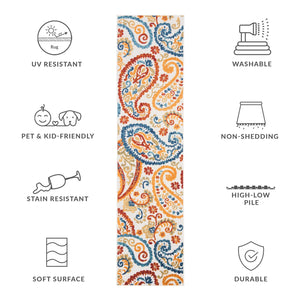 Safavieh Cabana Cream/Navy Area Rug - 10x14 Ft Durable Power-loomed Floral Design For Indoor And Outdoor Elegance Cream ,Navy Polypropylene Cbn887a-10