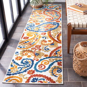 Safavieh Cabana Cream/Navy Area Rug - 10x14 Ft Durable Power-loomed Floral Design For Indoor And Outdoor Elegance Cream ,Navy Polypropylene Cbn887a-10