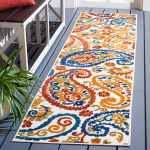 Safavieh Cabana Cream/Navy Area Rug - 10x14 Ft Durable Power-loomed Floral Design For Indoor And Outdoor Elegance Cream ,Navy Polypropylene Cbn887a-10