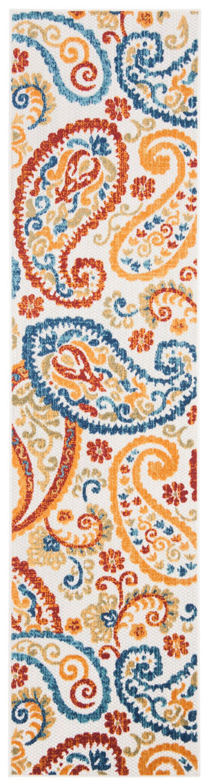 Safavieh Cabana Cream/Navy Area Rug - 10x14 Ft Durable Power-loomed Floral Design For Indoor And Outdoor Elegance Cream ,Navy Polypropylene Cbn887a-10