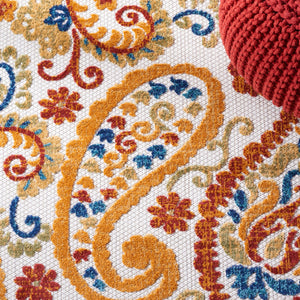 Safavieh Cabana Cream/Navy Area Rug - 10x14 Ft Durable Power-loomed Floral Design For Indoor And Outdoor Elegance Cream ,Navy Polypropylene Cbn887a-10