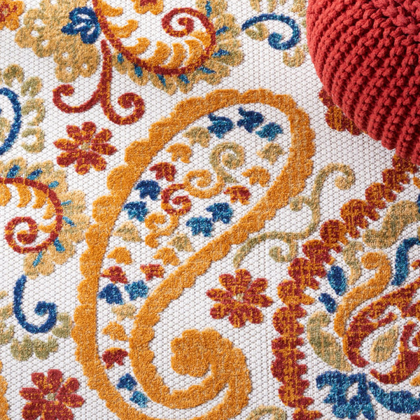 Safavieh Cabana Cream/Navy Area Rug - 10x14 Ft Durable Power-loomed Floral Design For Indoor And Outdoor Elegance Cream ,Navy Polypropylene Cbn887a-10