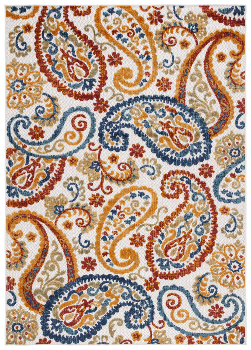 Safavieh Cabana Cream/Navy Area Rug - 10x14 Ft Durable Power-loomed Floral Design For Indoor And Outdoor Elegance Cream ,Navy Polypropylene Cbn887a-10