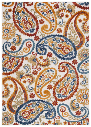 Safavieh Cabana Cream/Navy Area Rug - 10x14 Ft Durable Power-loomed Floral Design For Indoor And Outdoor Elegance Cream ,Navy Polypropylene Cbn887a-10