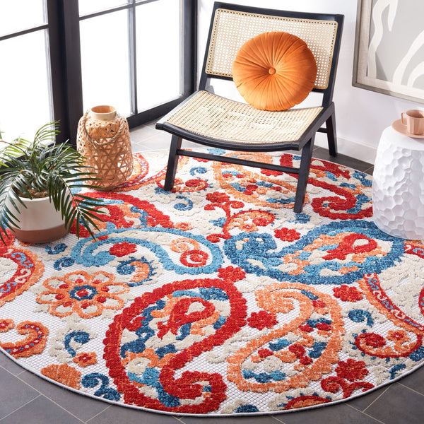 Safavieh Cabana Cream/Navy Area Rug - 10x14 Ft Durable Power-loomed Floral Design For Indoor And Outdoor Elegance Cream ,Navy Polypropylene Cbn887a-10