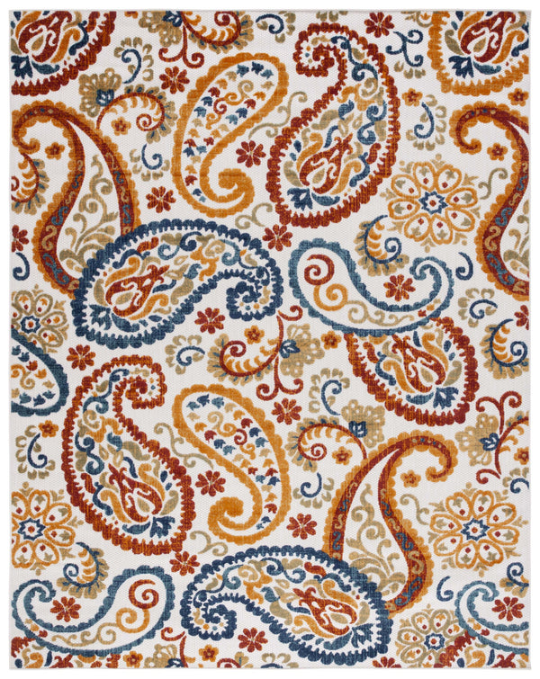 Safavieh Cabana Cream/Navy Area Rug - 10x14 Ft Durable Power-loomed Floral Design For Indoor And Outdoor Elegance Cream ,Navy Polypropylene Cbn887a-10