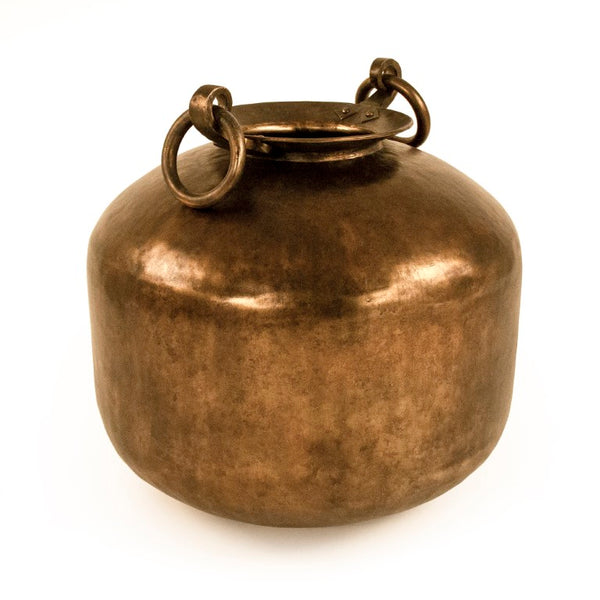 Zentique Metal Vase Large with Dual Handles, 23" Urn-Style Patina Accent for Floral Displays & Sculptural Decor CCINC019G