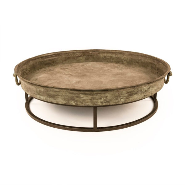 Zentique Metal Metal Coffee Table Large Low-Profile 44.25" Square Modern Industrial Design Durable Finish Centerpiece CCINC020A