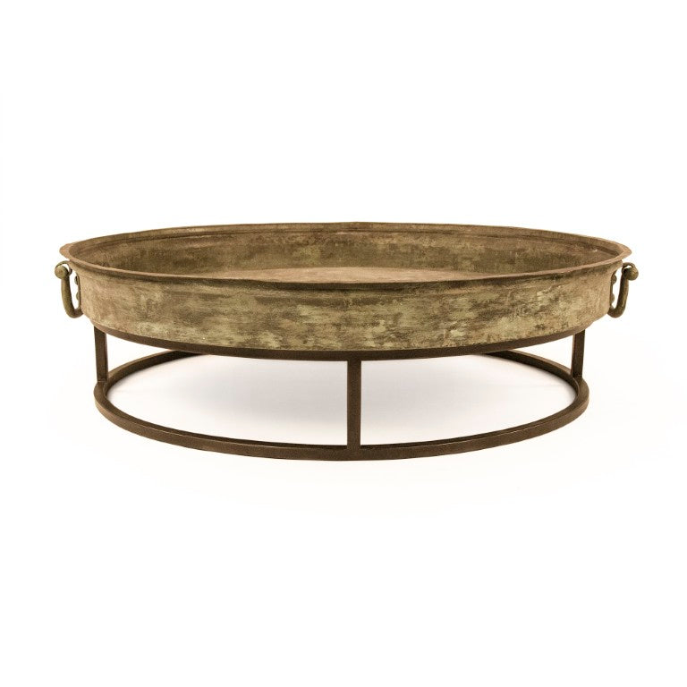 Zentique Metal Metal Coffee Table Large Low-Profile 44.25" Square Modern Industrial Design Durable Finish Centerpiece CCINC020A