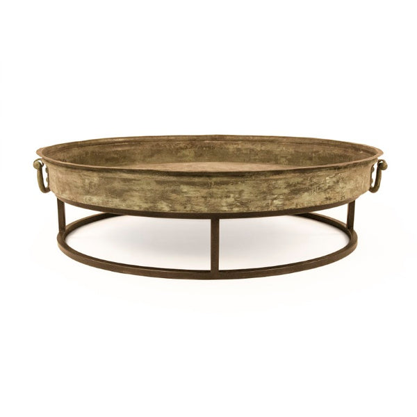 Zentique Metal Metal Coffee Table Large Low-Profile 44.25" Square Modern Industrial Design Durable Finish Centerpiece CCINC020A