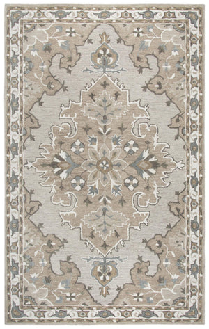 Alora Decor Cascade Hand-Tufted 100% Wool Rug With Central Medallion In Taupe Gray Ivory — Plush, Durable Style 5' x 8' CDECD101288D60508