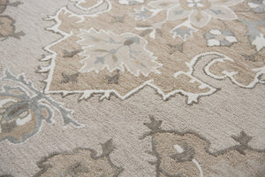 Alora Decor Cascade Hand-Tufted 100% Wool Rug With Central Medallion In Taupe Gray Ivory — Plush, Durable Style 5' x 8' CDECD101288D60508