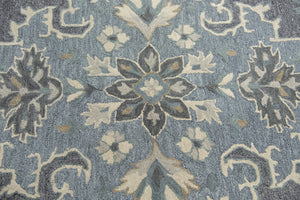 Alora Decor Cascade Gray Hand-Tufted Wool Runner Rug — Persian Floral Medallion, Durable 2'6"X8' Transitional Elegance CDECD1013DRB42608