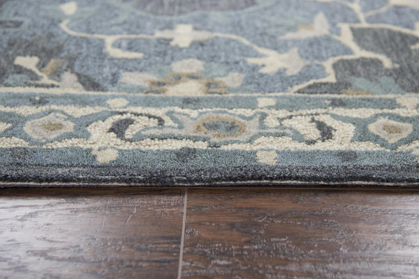 Alora Decor Cascade Gray Hand-Tufted Wool Runner Rug — Persian Floral Medallion, Durable 2'6"X8' Transitional Elegance CDECD1013DRB42608