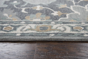 Alora Decor Cascade Gray Runner Rug Hand-Tufted 100% Wool, Persian-Inspired Medallion, Distressed Gray-Beige Elegance CDECD101433042608