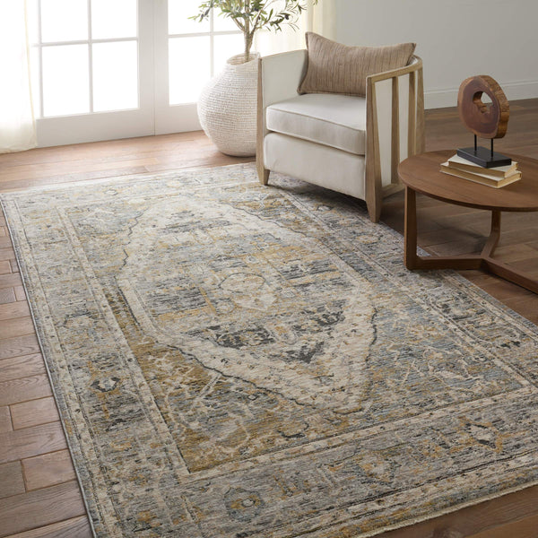 Jaipur Living Jaipur Living Jamila Distressed Medallion Polyester Runner Rug for Hallways 9' x 13' RUG155169