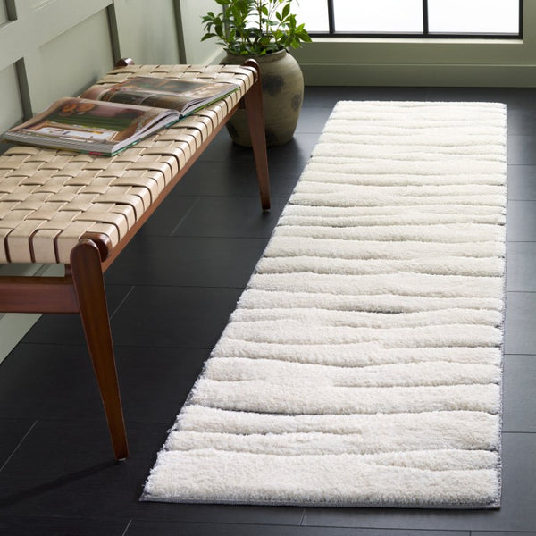Safavieh Celebrity Solid Ivory Grey Polyester Runner Rug for Hallways and Entryways 2'-2" x 8'-0" CEL800F-28