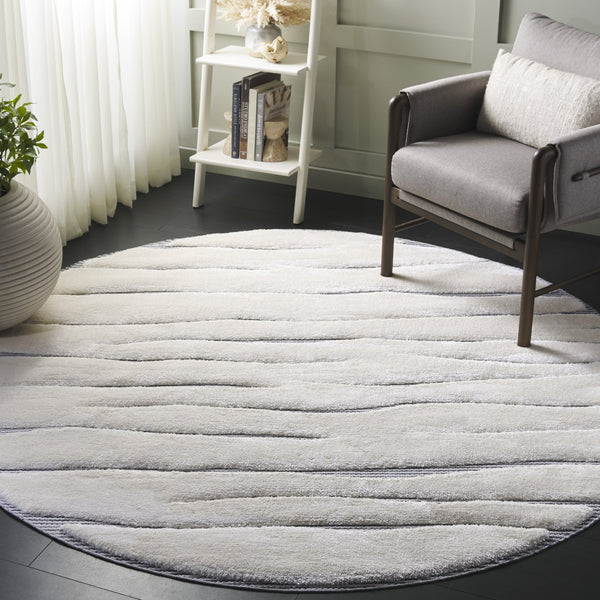 Safavieh Celebrity Modern Ivory And Grey Area Rug — Low-Pile, Power-Loomed Turkish Construction For Durability And Easy Care 4'-0" x 6'-0" CEL800F-4