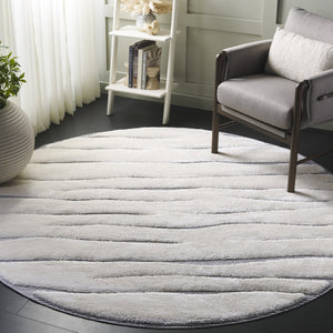 Safavieh Celebrity Low-Profile Ivory Grey Area Rug — Soft Power-Loomed Polyester Blend, Durable Turkish Craftsmanship 5'-3" x 7'-6" CEL800F-5