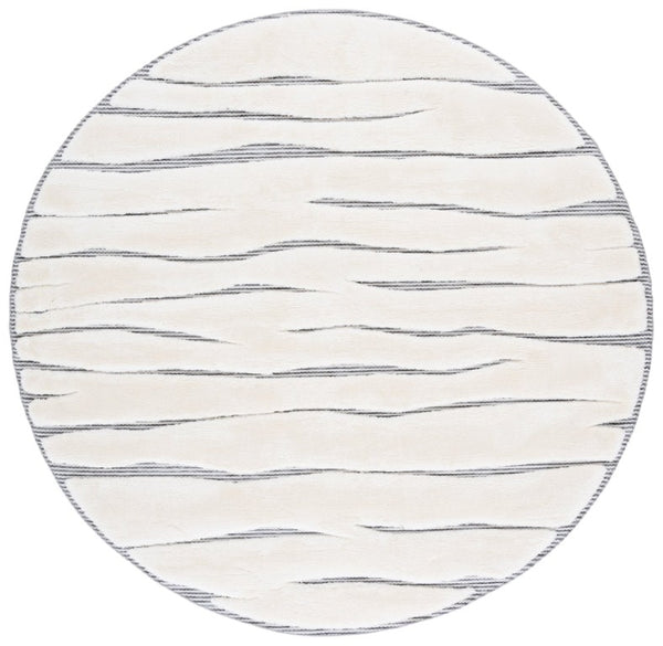 Safavieh Celebrity Solid Ivory Grey Polyester Runner Rug for Hallways and Entryways 6'-7" x 6'-7" (Round) CEL800F-7R
