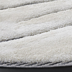 Safavieh Celebrity Solid Ivory Grey Polyester Runner Rug for Hallways and Entryways 6'-7" x 6'-7" (Round) CEL800F-7R