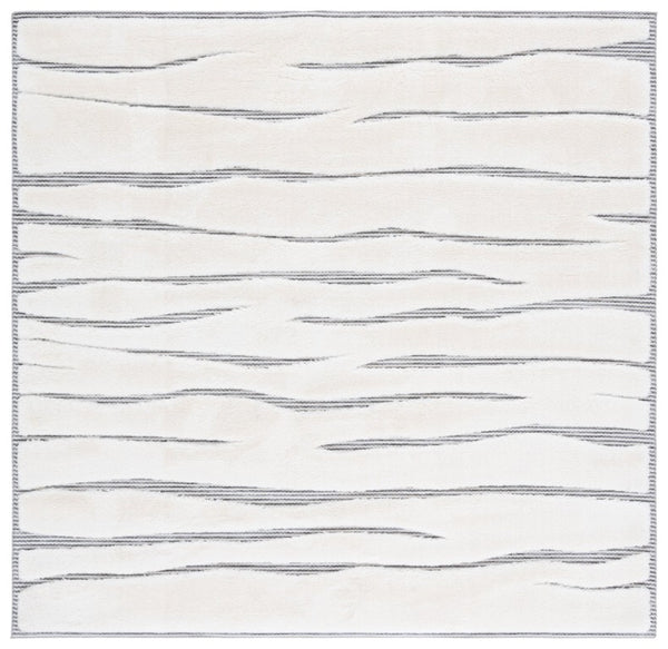 Safavieh Celebrity Solid Ivory Grey Polyester Runner Rug for Hallways and Entryways 6'-7" x 6'-7" (Square) CEL800F-7SQ