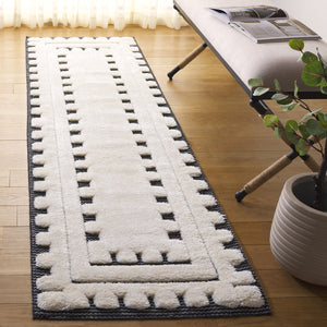 Safavieh Celebrity Low-Profile Ivory & Black Area Rug 4'X6' — Minimalist Power-Loomed Durability, Easy Care Stylish Anchor For Modern Spaces CEL802H-4