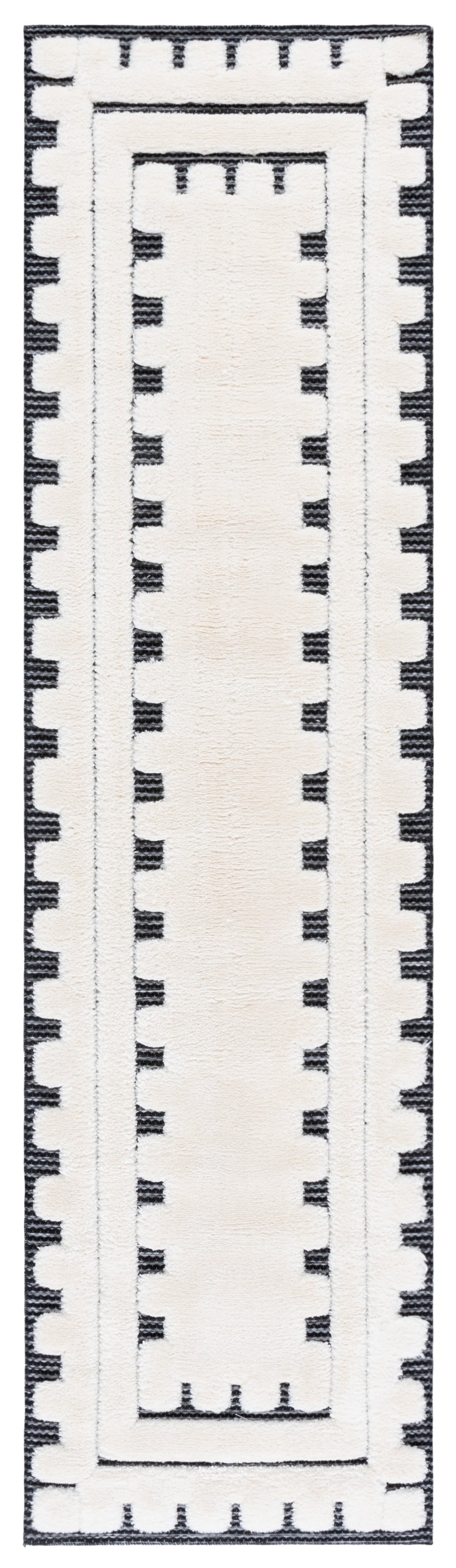 Safavieh Celebrity Low-Profile Ivory & Black Area Rug 4'X6' — Minimalist Power-Loomed Durability, Easy Care Stylish Anchor For Modern Spaces CEL802H-4