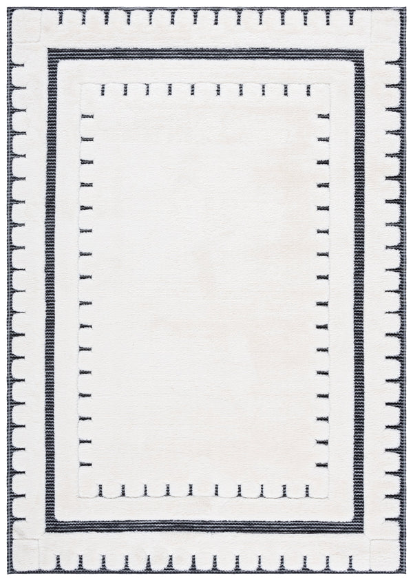 Safavieh Celebrity Low-Profile Ivory & Black Area Rug 4'X6' — Minimalist Power-Loomed Durability, Easy Care Stylish Anchor For Modern Spaces CEL802H-4