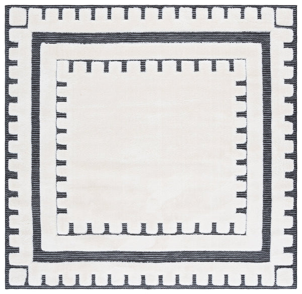 Safavieh Celebrity Low-Profile Ivory & Black Area Rug 4'X6' — Minimalist Power-Loomed Durability, Easy Care Stylish Anchor For Modern Spaces CEL802H-4
