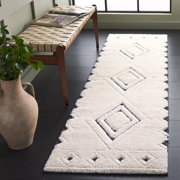 Safavieh Celebrity Power Loomed Turkish Runner Rug Neutral Geometric Hallway Accent Piece 2'-2" x 8'-0" CEL804H-28