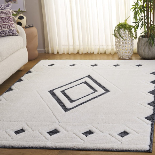 Safavieh Celebrity Power Loomed Turkish Runner Rug Neutral Geometric Hallway Accent Piece 5'-3" x 7'-6" CEL804H-5
