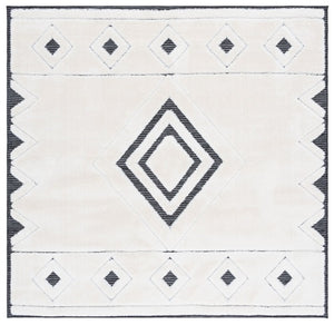 Safavieh Celebrity Power Loomed Turkish Runner Rug Neutral Geometric Hallway Accent Piece 6'-7" x 6'-7" CEL804H-7SQ