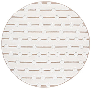 Safavieh Celebrity Power Loomed Round Area Rug Neutral Ivory Beige Poly Blend Living Room CEL806B-7R