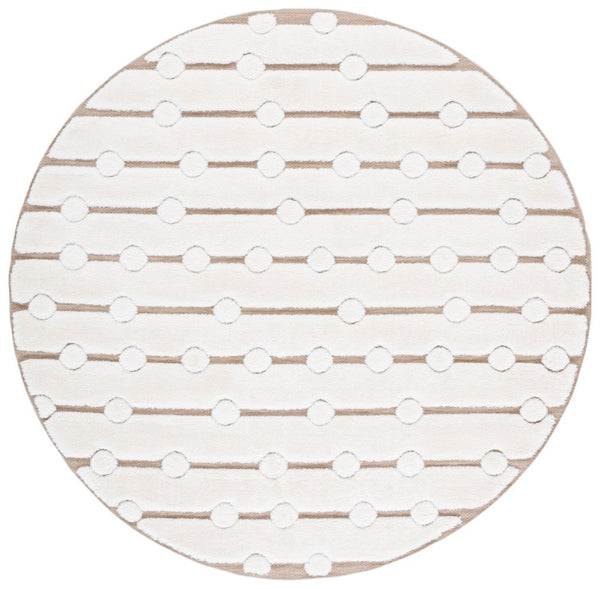 Safavieh Celebrity Power Loomed Round Area Rug Neutral Ivory Beige Poly Blend Living Room CEL806B-7R