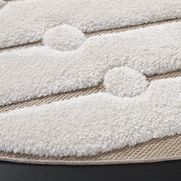 Safavieh Celebrity Power Loomed Round Area Rug Neutral Ivory Beige Poly Blend Living Room CEL806B-7R