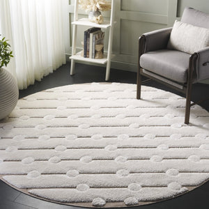 Safavieh Celebrity Power Loomed Round Area Rug Neutral Ivory Beige Poly Blend Living Room CEL806B-7R
